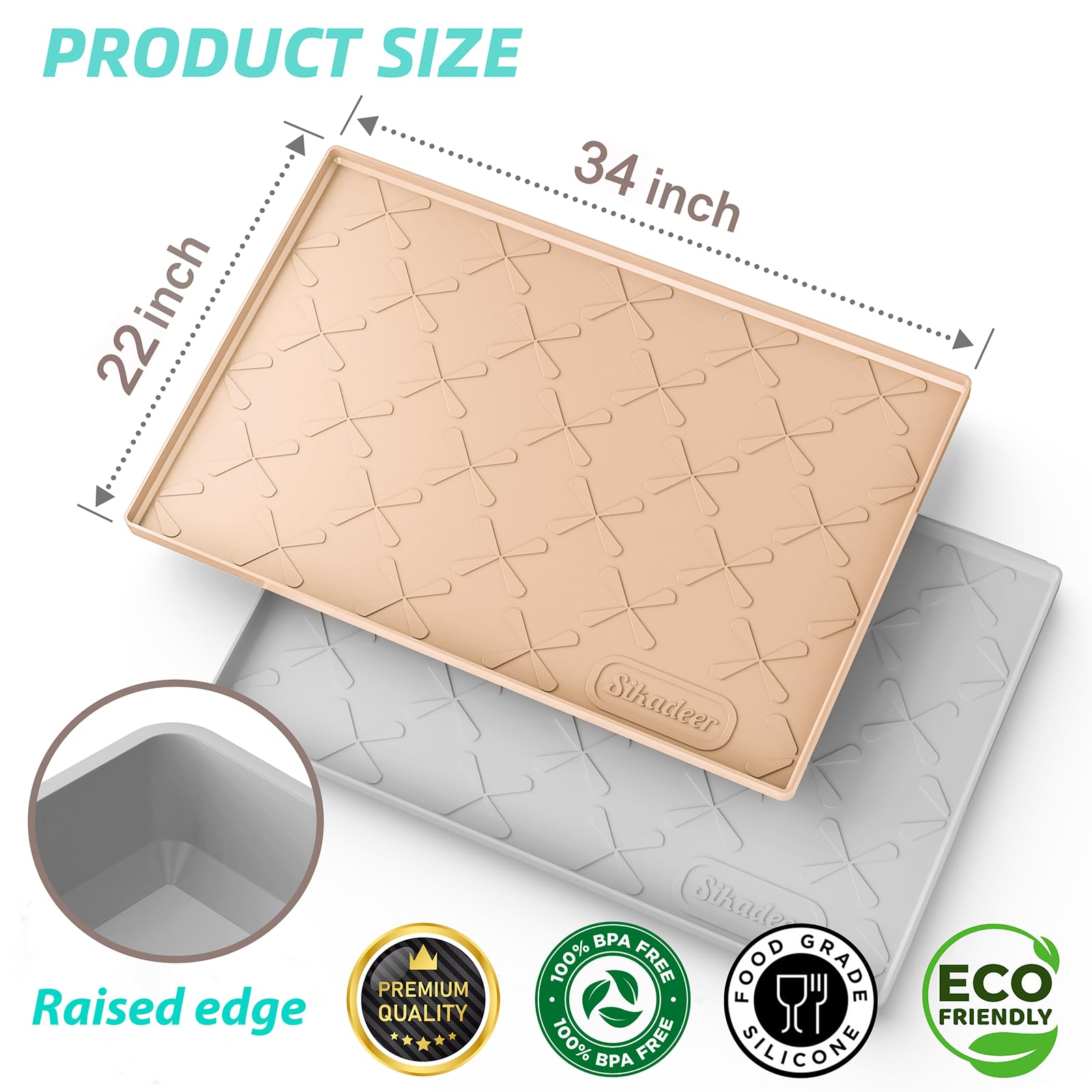 SIKADEER mat installed under sink protecting cabinet from spills and stains