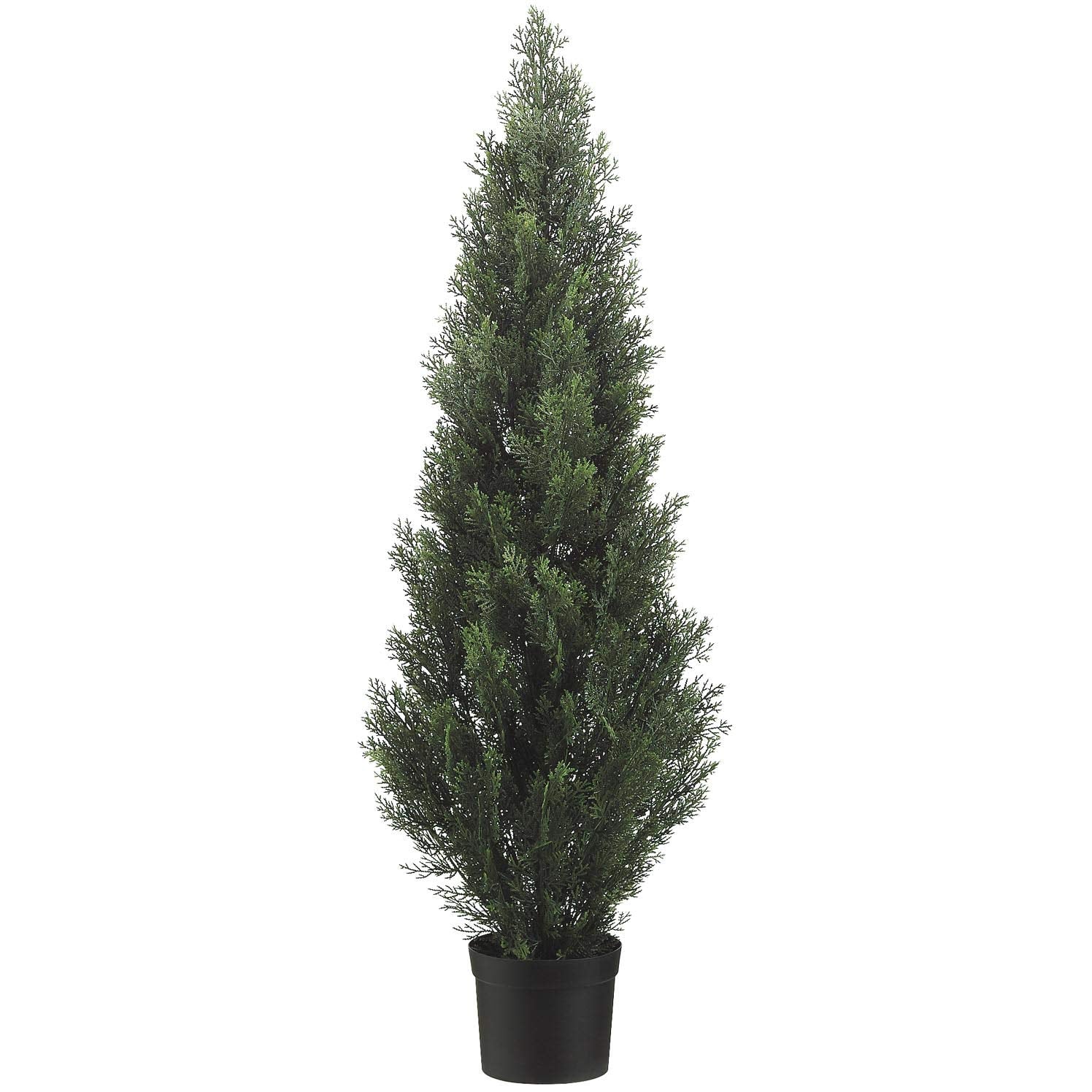 Silk Tree Warehouse cedar topiary front view showing lifelike shape and instant curb appeal