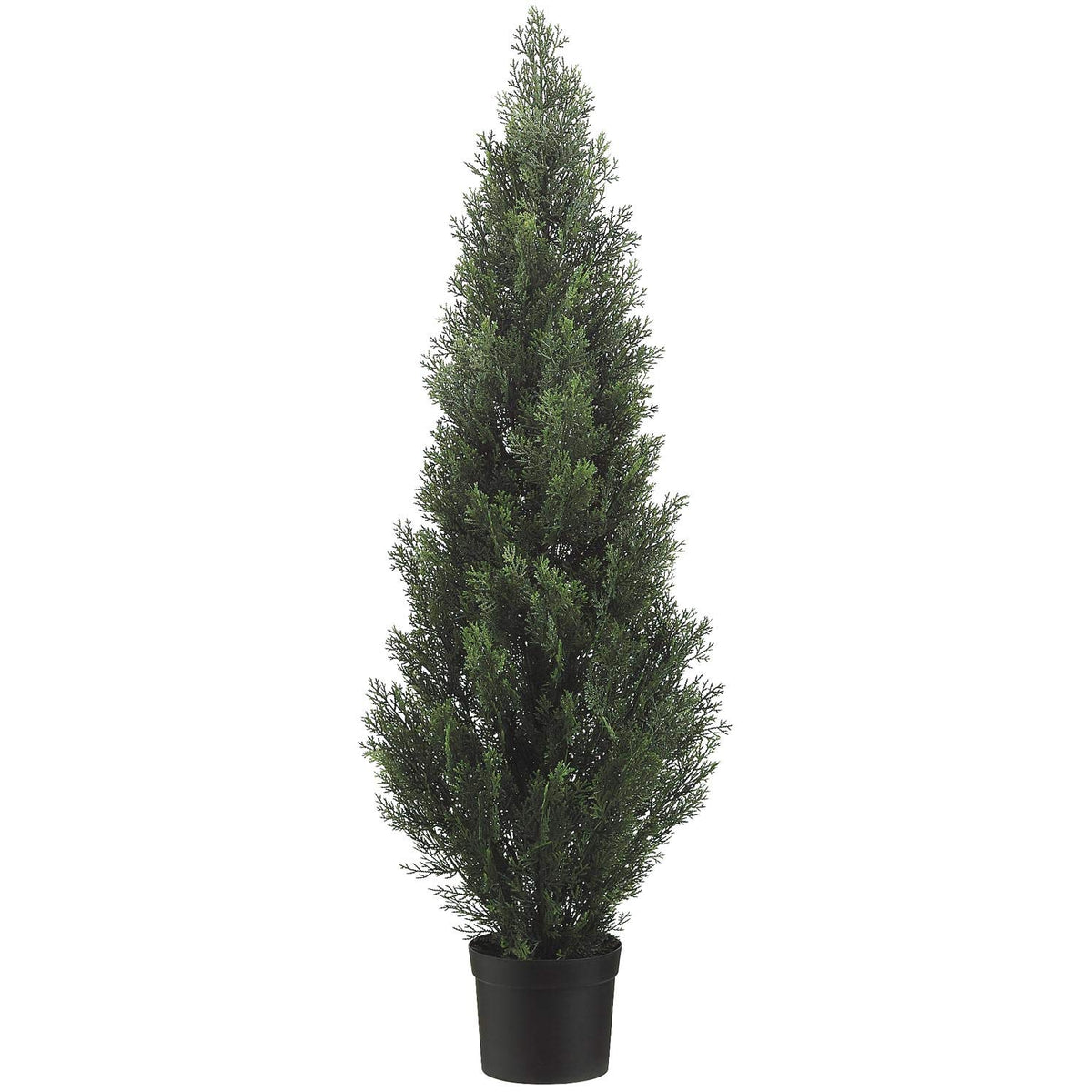 Silk Tree Warehouse cedar topiary front view showing lifelike shape and instant curb appeal