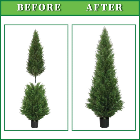 Silk Tree Warehouse topiary pair styled in living room, elevates interior decor