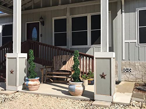 Silk Tree Warehouse two spiral boxwoods flanking a porch entrance creating instant, low-maintenance curb appeal