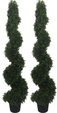 Silk Tree Warehouse topiary next to chair for scale, illustrating 4-foot height and proportion