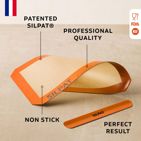 Silpat texture close-up highlighting silicone and fiberglass for even heat