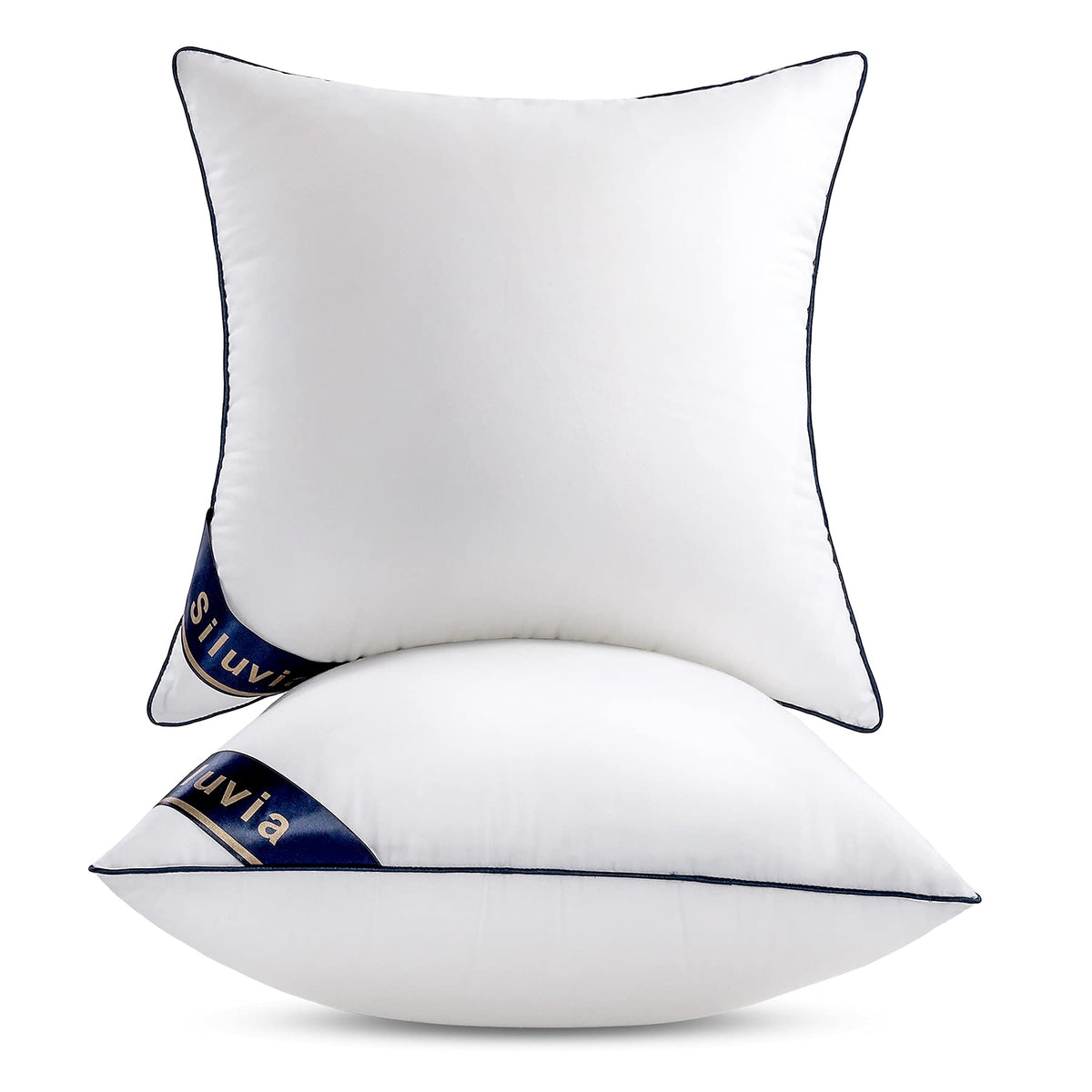 Siluvia front packaging showing two white 22x22 inserts, enhances sofa appearance