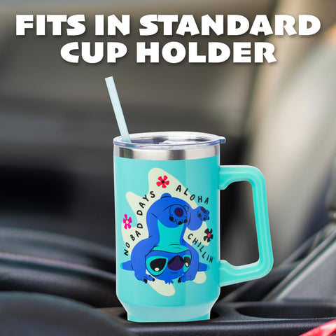 Silver Buffalo close detail of Stitch handstand art offering playful collectible appeal