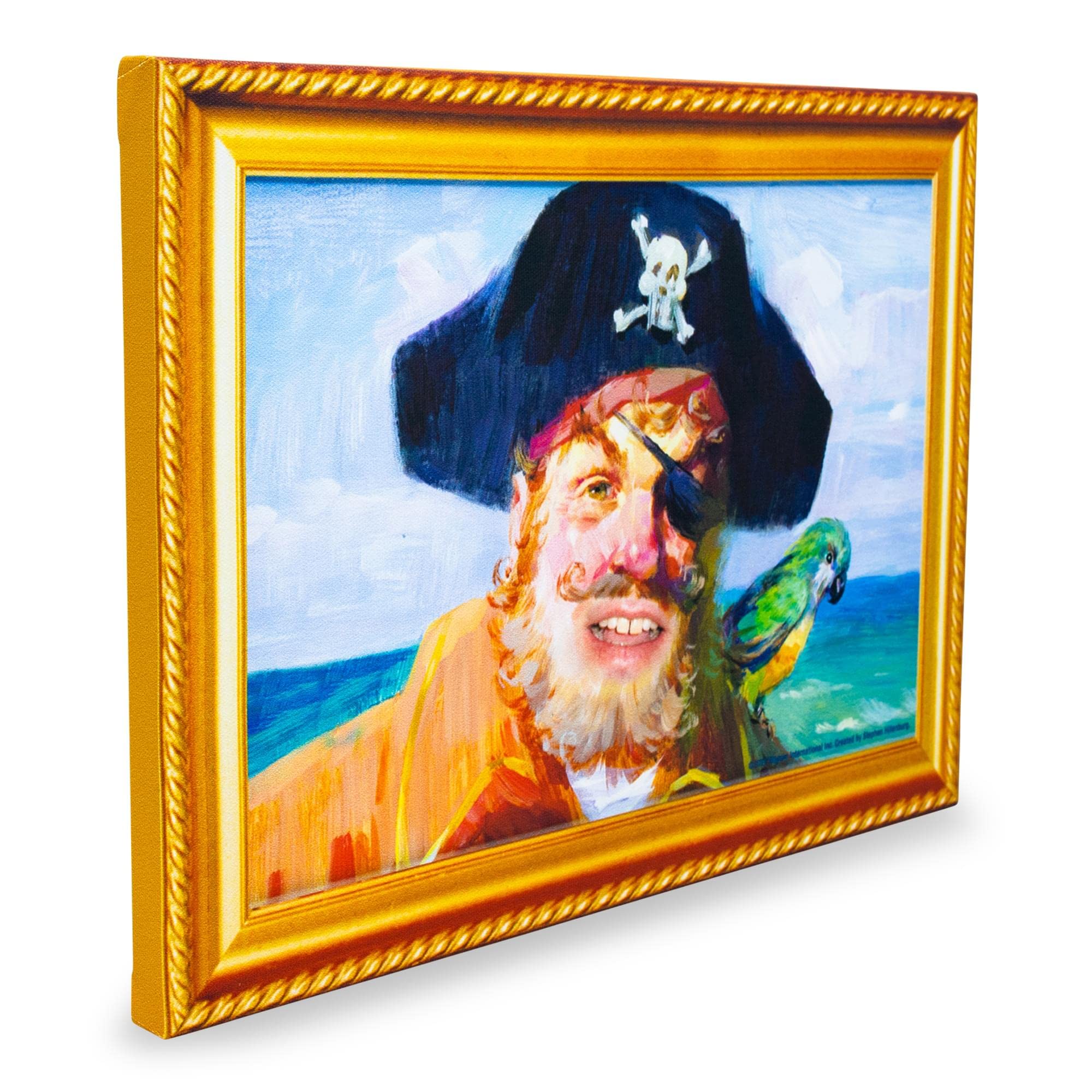 Silver Buffalo Captain Painty side view hung on wall demonstrating easy display