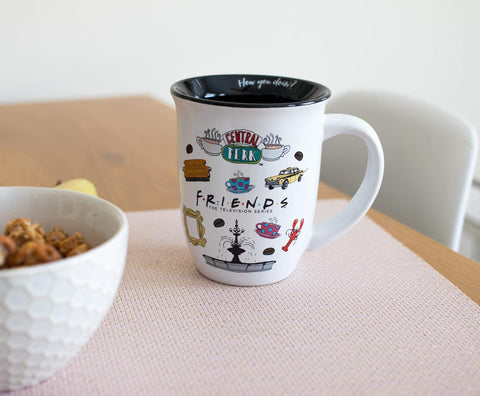 Silver Buffalo mug styled on kitchen shelf, adds decorative fandom charm to décor