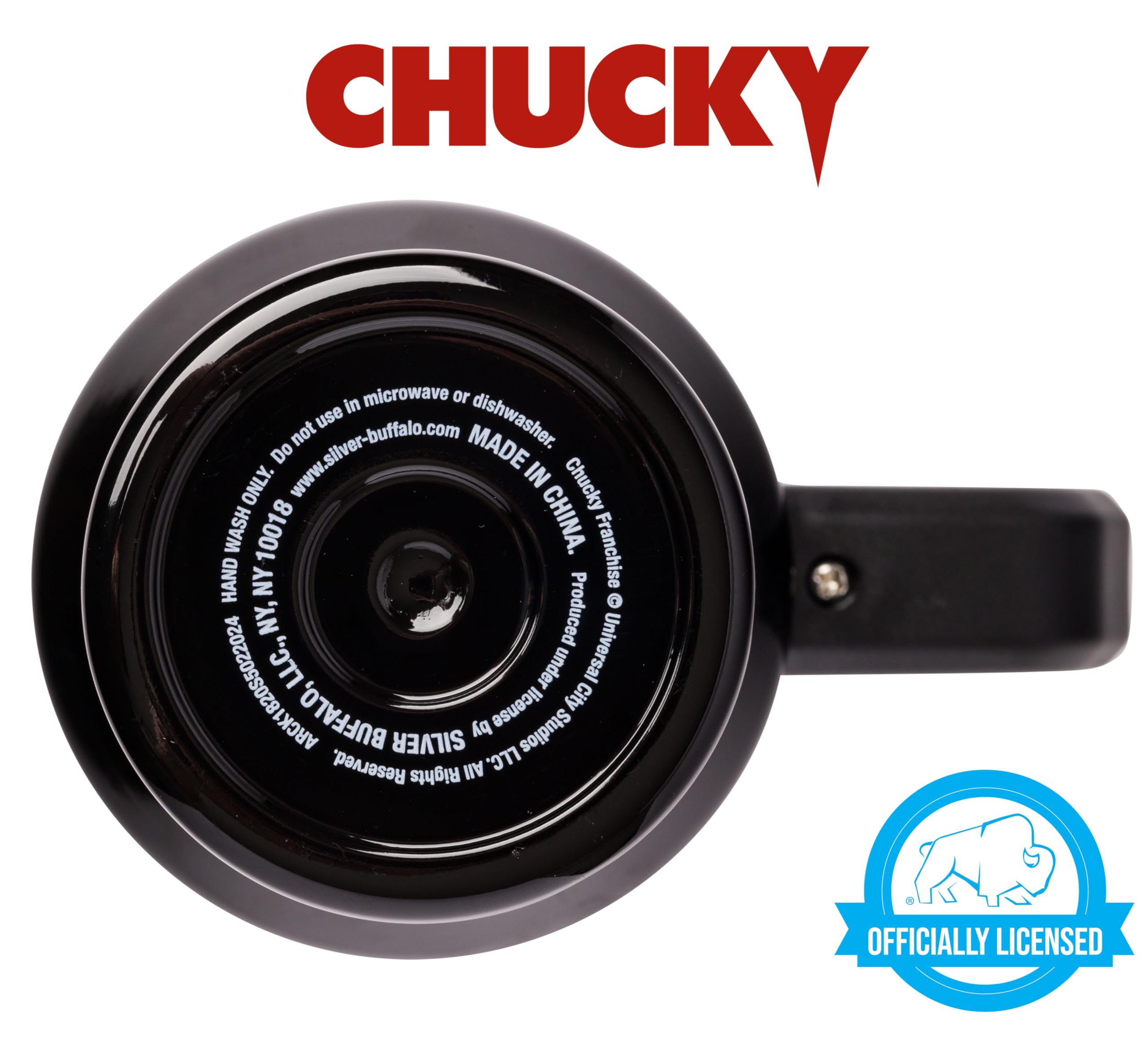 Silver Buffalo screw-on lid with red straw showing spill reduction and easy sipping