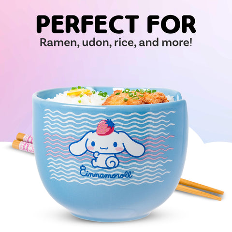 Silver Buffalo inside illustration of Cinnamoroll strawberry hat, bright meal presentation