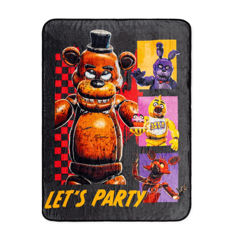Silver Buffalo front view of throw blanket showing full party design and bold colors for display