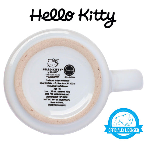 Silver Buffalo close-up of Hello Kitty face graphic and clarity
