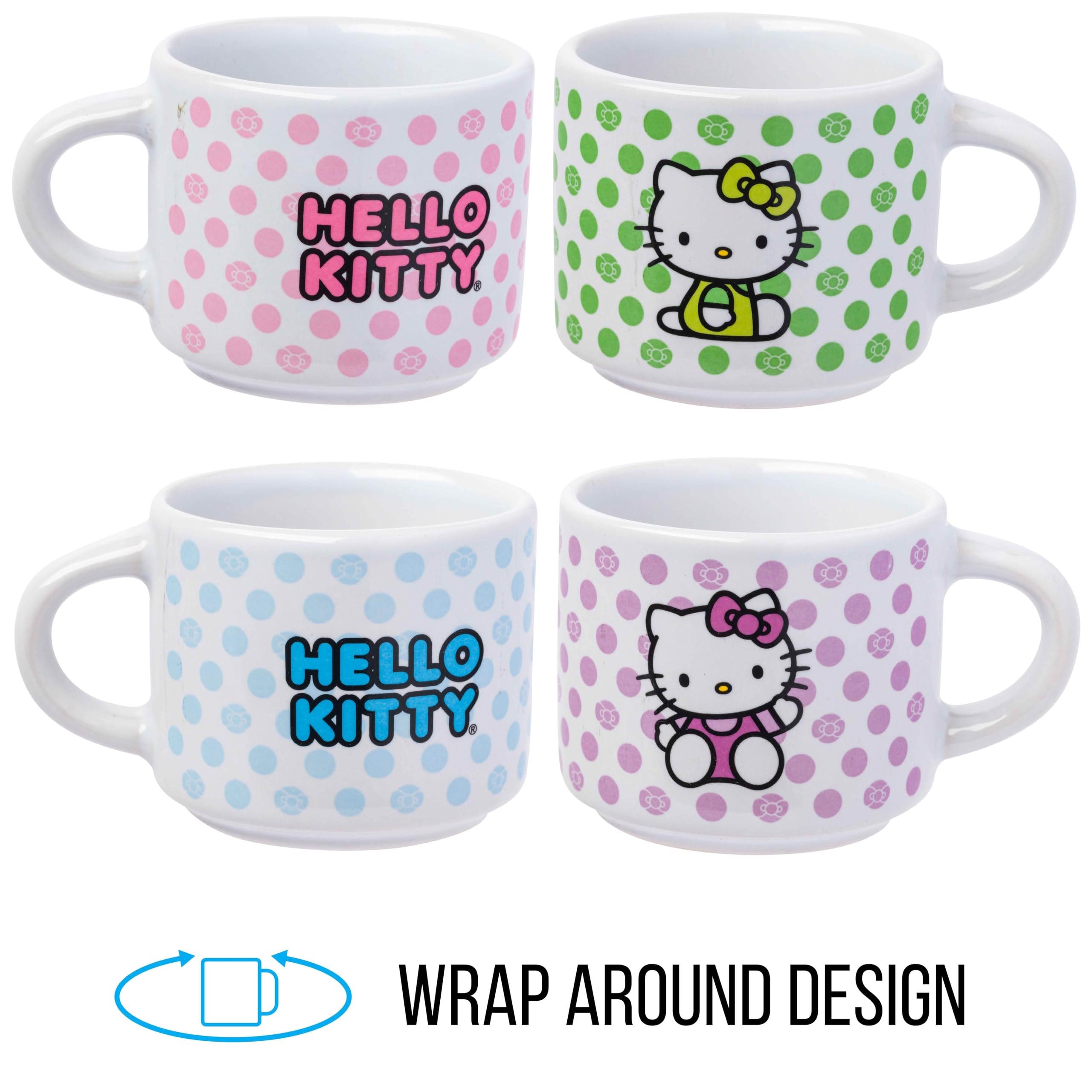 Silver Buffalo four colorful mini mugs displayed for serving