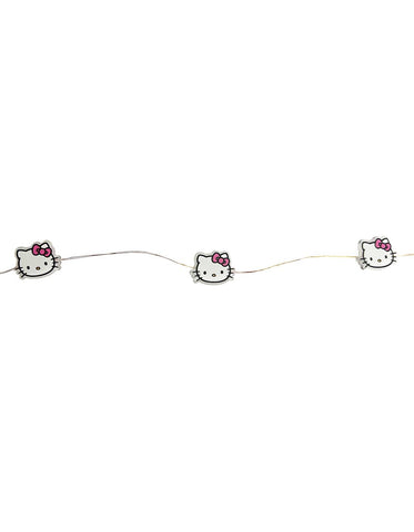 Silver Buffalo Hello Kitty front view showing pink bow faces and cozy glow