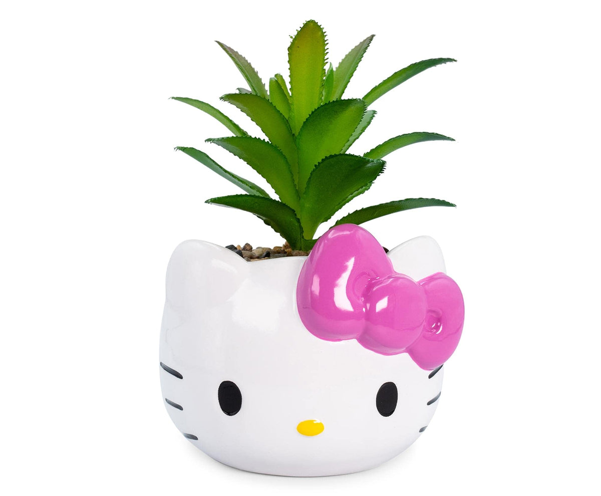 Silver Buffalo Hello Kitty planter front view showing cute decor appeal
