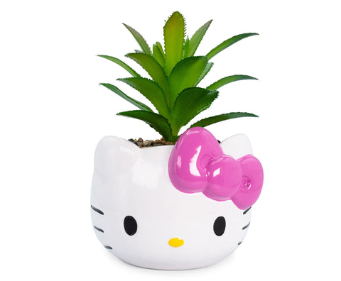 Silver Buffalo Hello Kitty planter front view showing cute decor appeal