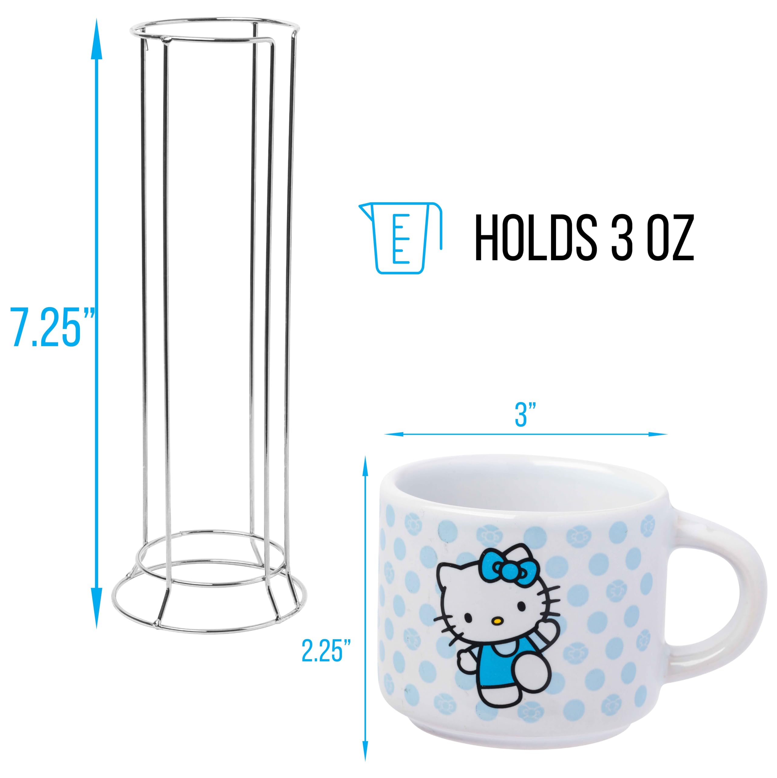 Silver Buffalo metal rack holding mugs showing compact storage