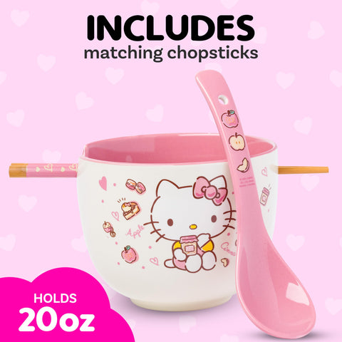 Silver Buffalo Hello Kitty side profile displaying bowl depth and comfortable rim