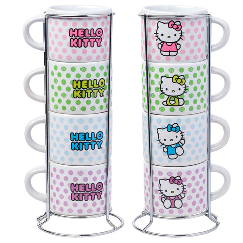 Silver Buffalo stacked mugs on rack showing space-saving benefit