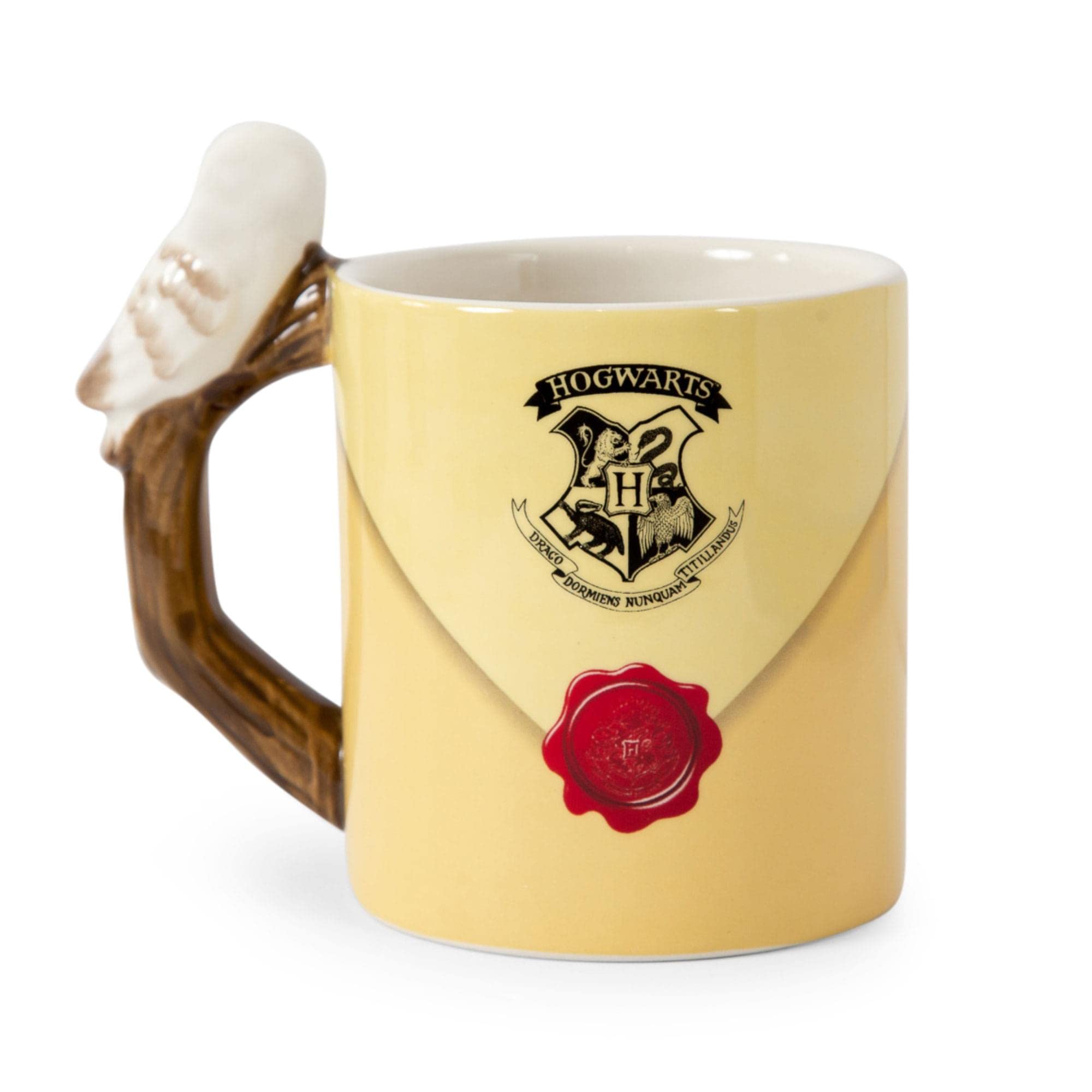 Silver Buffalo mug front view showing Hogwarts envelope design and collectible appeal