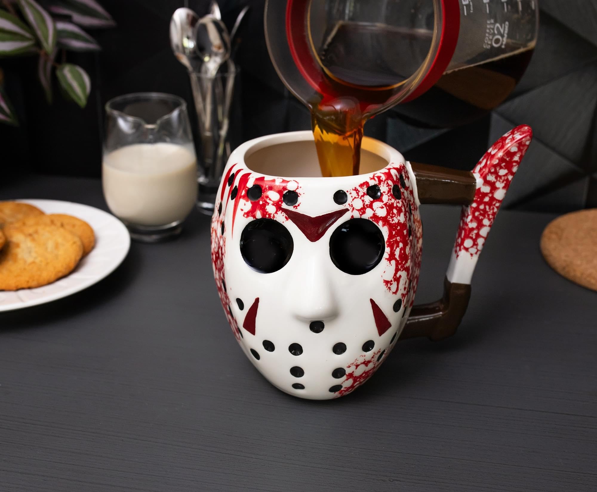 Silver Buffalo mug filled with coffee showing practical use and display flair