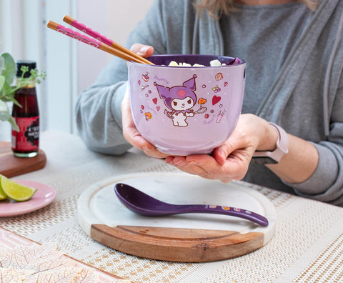 Silver Buffalo Kuromi bowl on kitchen counter lifestyle shot showing stylish use