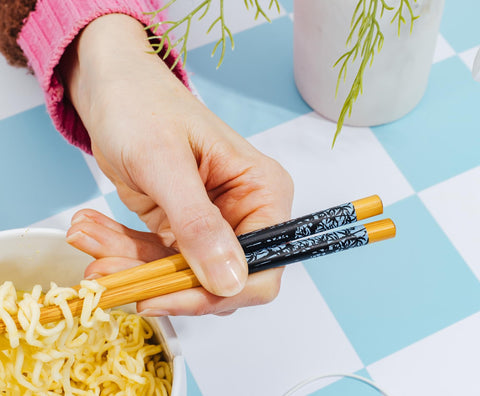 Silver Buffalo styled noodle bowl on table showcasing meal presentation and fandom pride