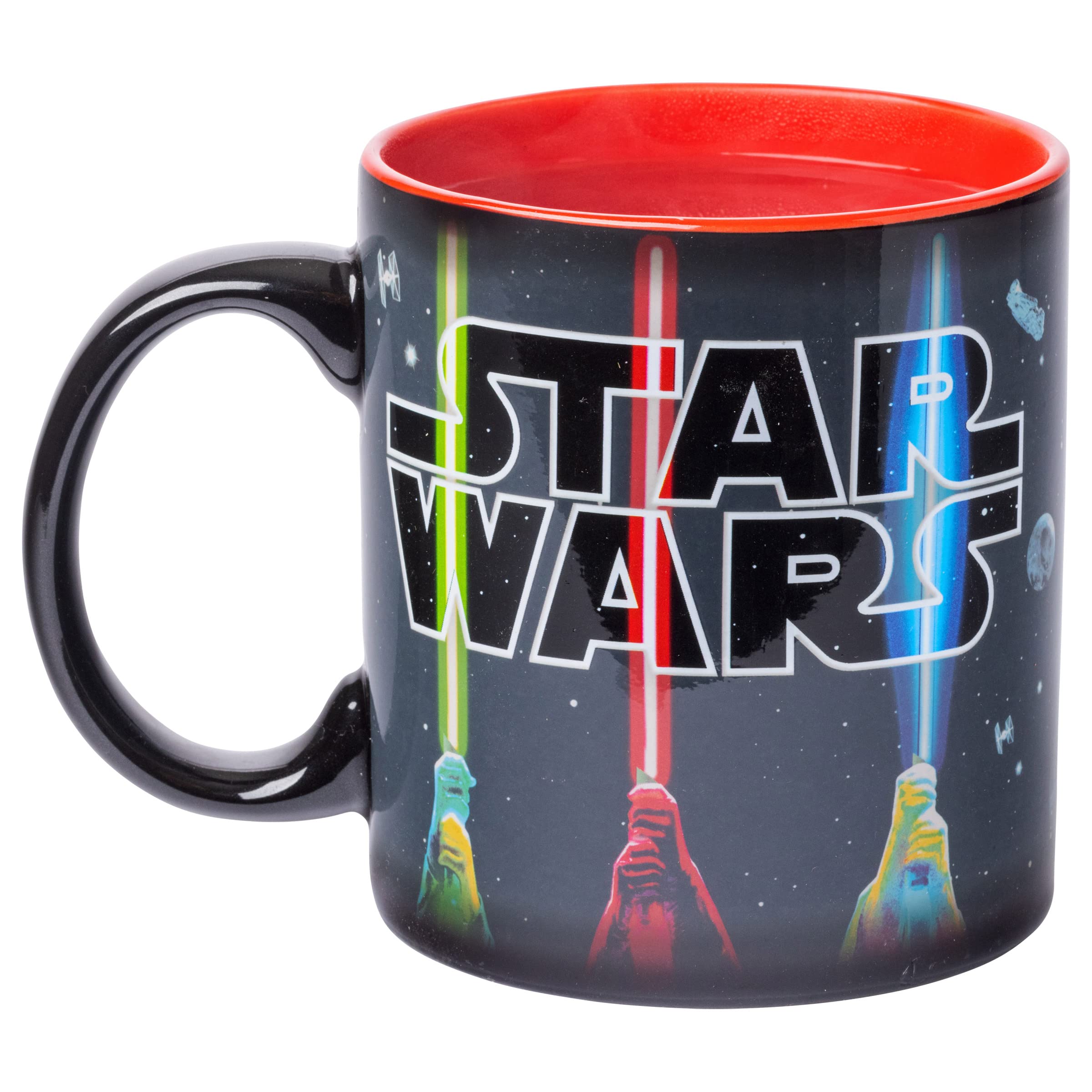 Silver Buffalo mug beside a ruler showing 20-ounce size and generous capacity