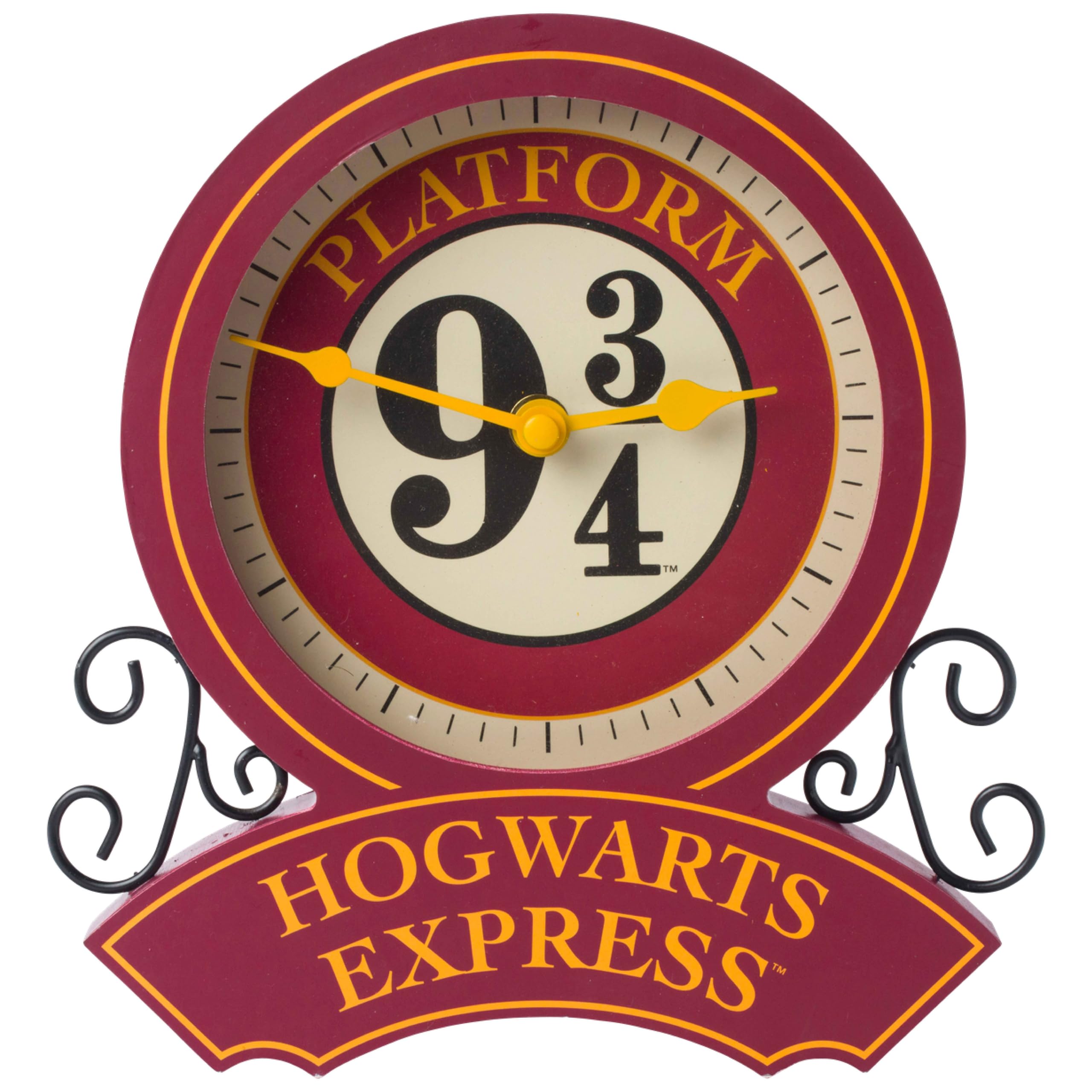 Silver Buffalo clock front view showing Hogwarts Express and clear time display benefits
