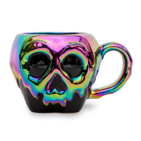Silver Buffalo front view of Poison Apple mug showing iridescent finish and bold design benefit display