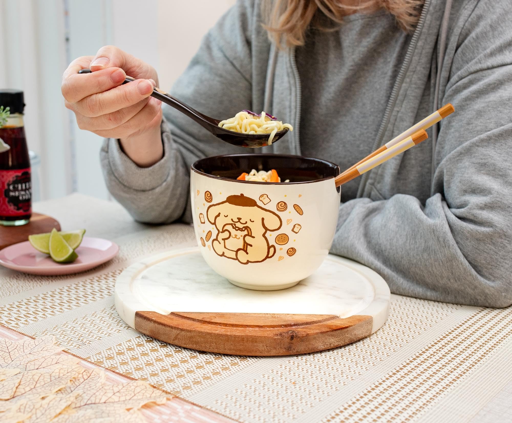Silver Buffalo Pompompurin retail packaging and label, showing official Sanrio licensing and gift-ready look