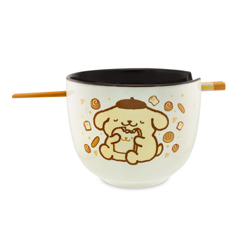Silver Buffalo Pompompurin side close-up of printed artwork, highlighting cute design and durable finish