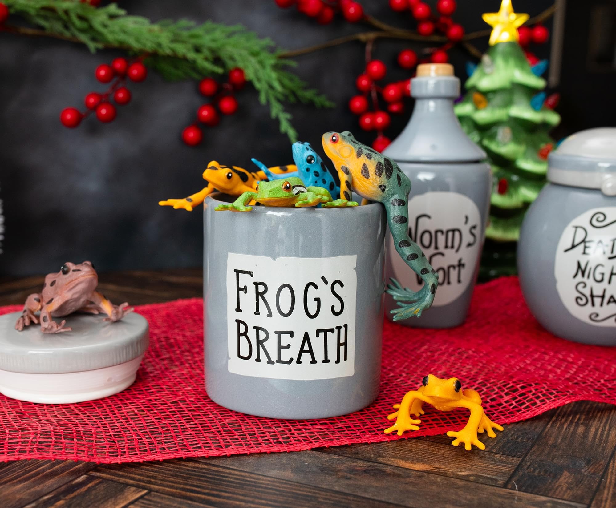 Silver Buffalo trio of Sally jars grouped together adding themed decor and storage