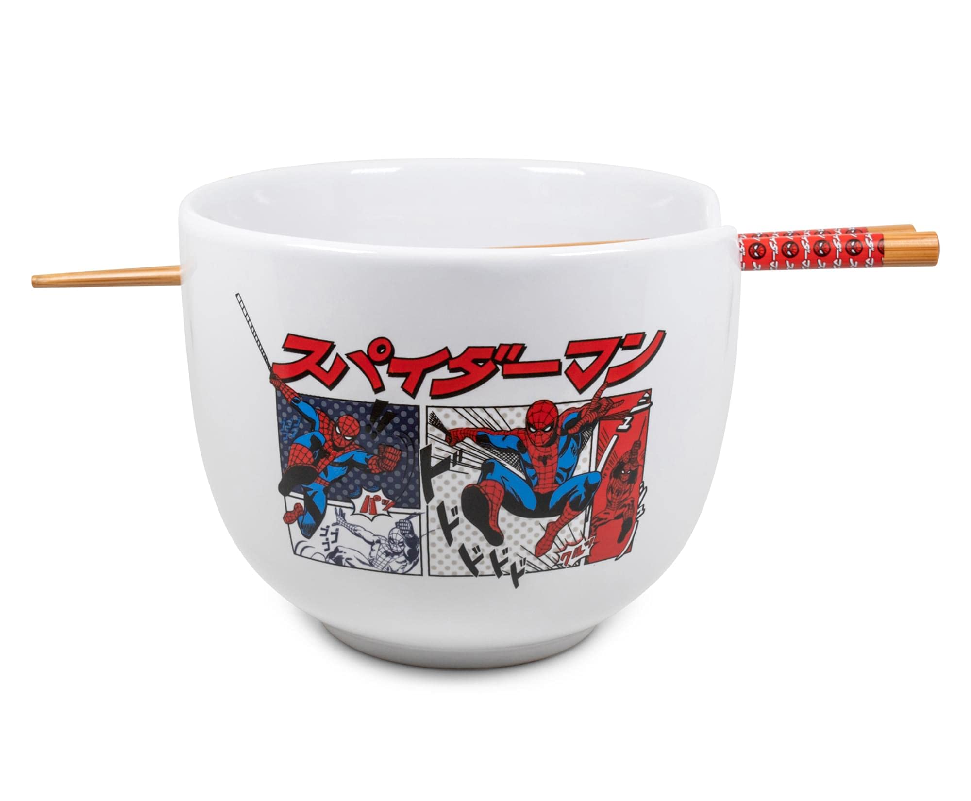 Silver Buffalo Spider-Man bowl front view showing manga art and wide mouth benefit