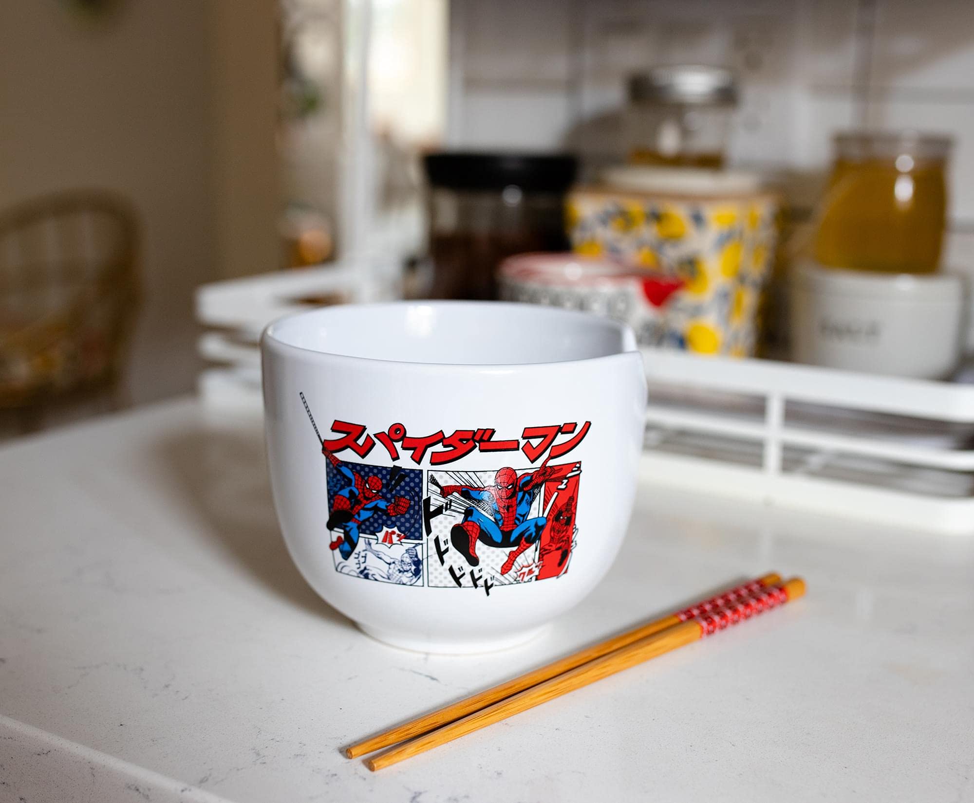 Silver Buffalo Spider-Man ceramic surface close-up showing durable glossy finish