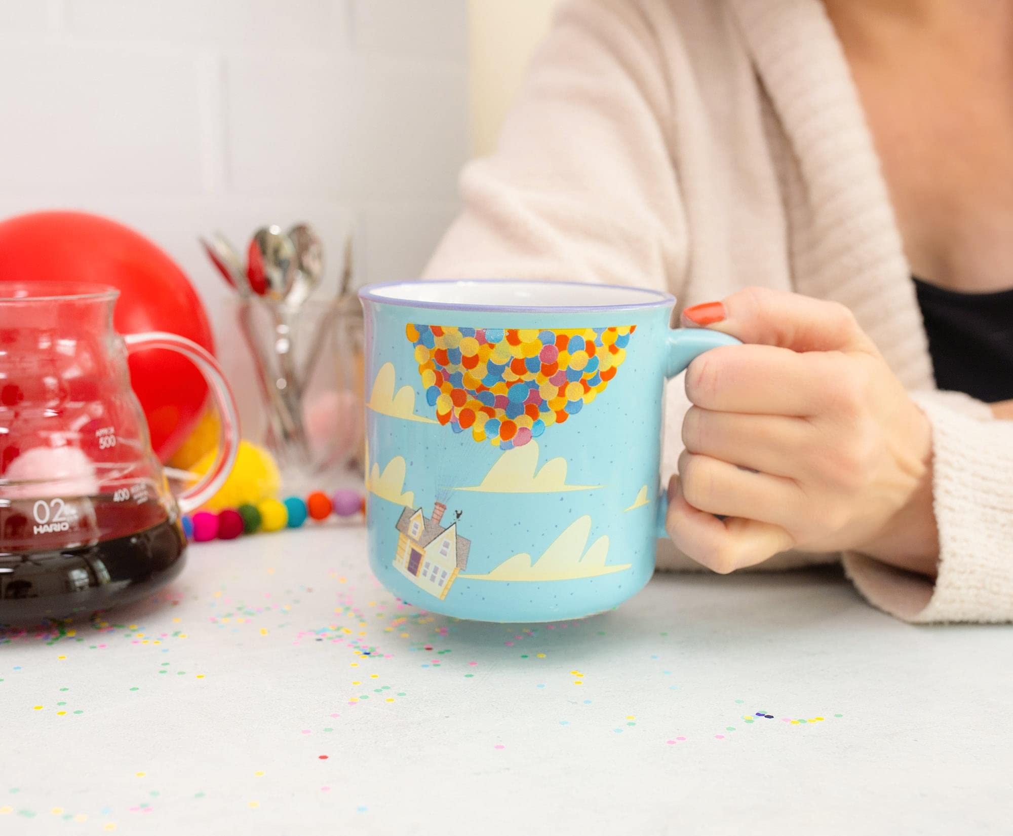 Silver Buffalo mug seated in car cupholder illustrating travel convenience