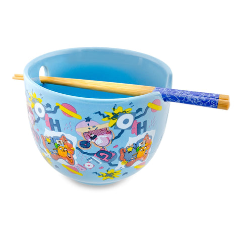 Silver Buffalo front view of bowl showing Adventure Time graphics and capacity benefit