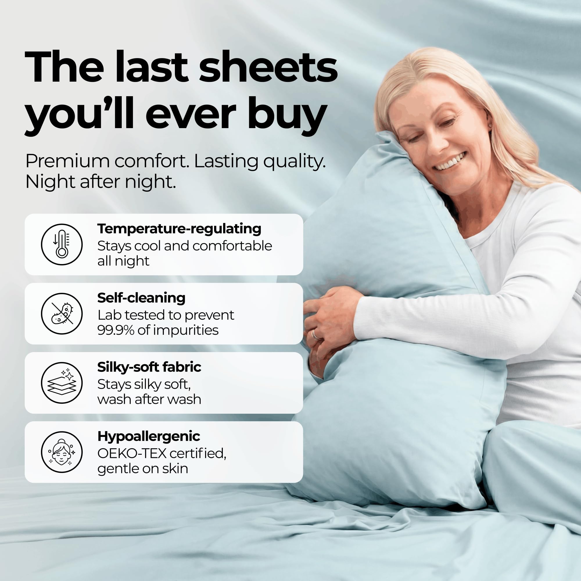 Silvery close-up weave texture highlighting soft fabric and breathable comfort