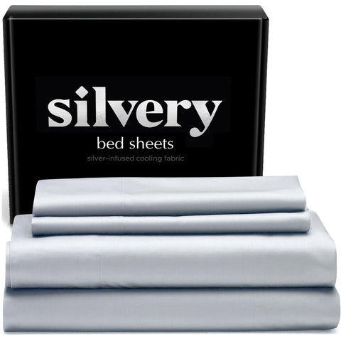 Silvery front packaging shows gray king set and clear contents benefit convenience