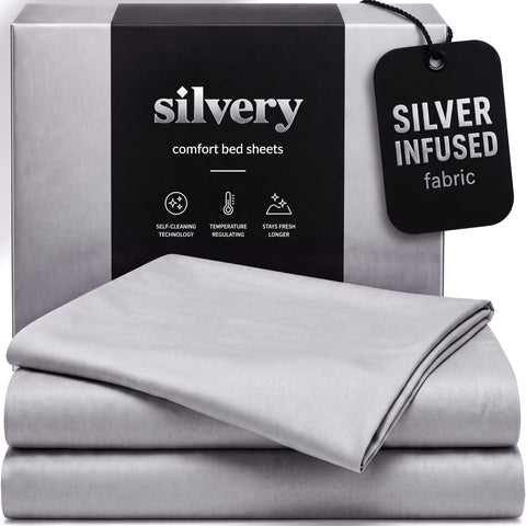 Silvery front packaging showing set and benefits - premium presentation and freshness