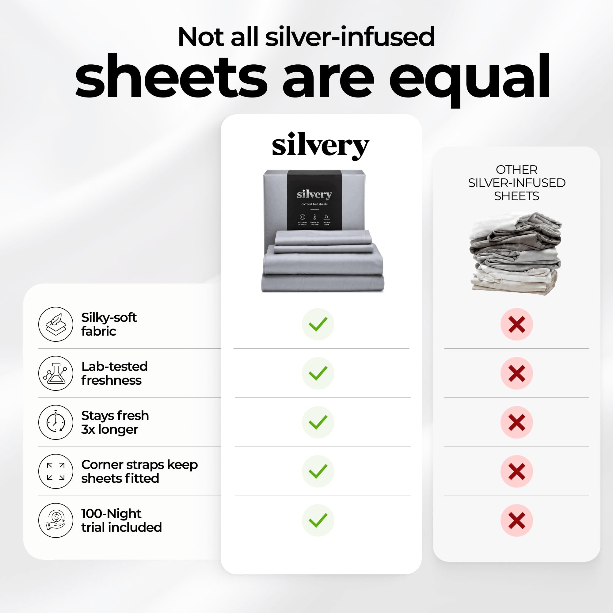 Silvery hand holding fabric to show scale and soft, luxurious feel