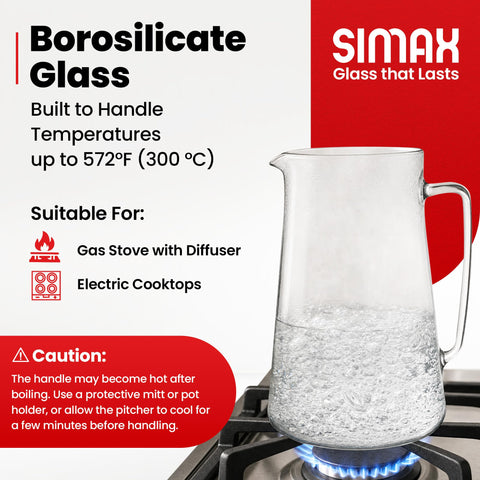 SIMAX handle detail highlighting comfortable grip and controlled pouring