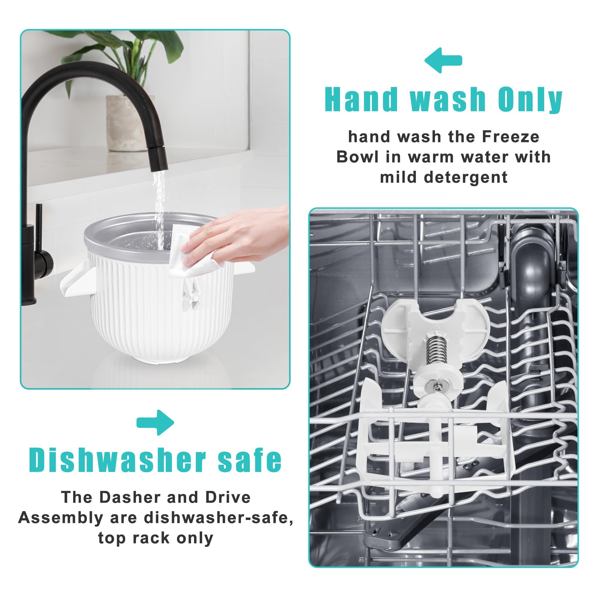 SIMBIKOO bowl beside utensils to show 2-quart size and serving capacity