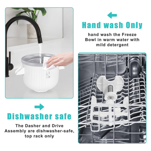 SIMBIKOO bowl beside utensils to show 2-quart size and serving capacity