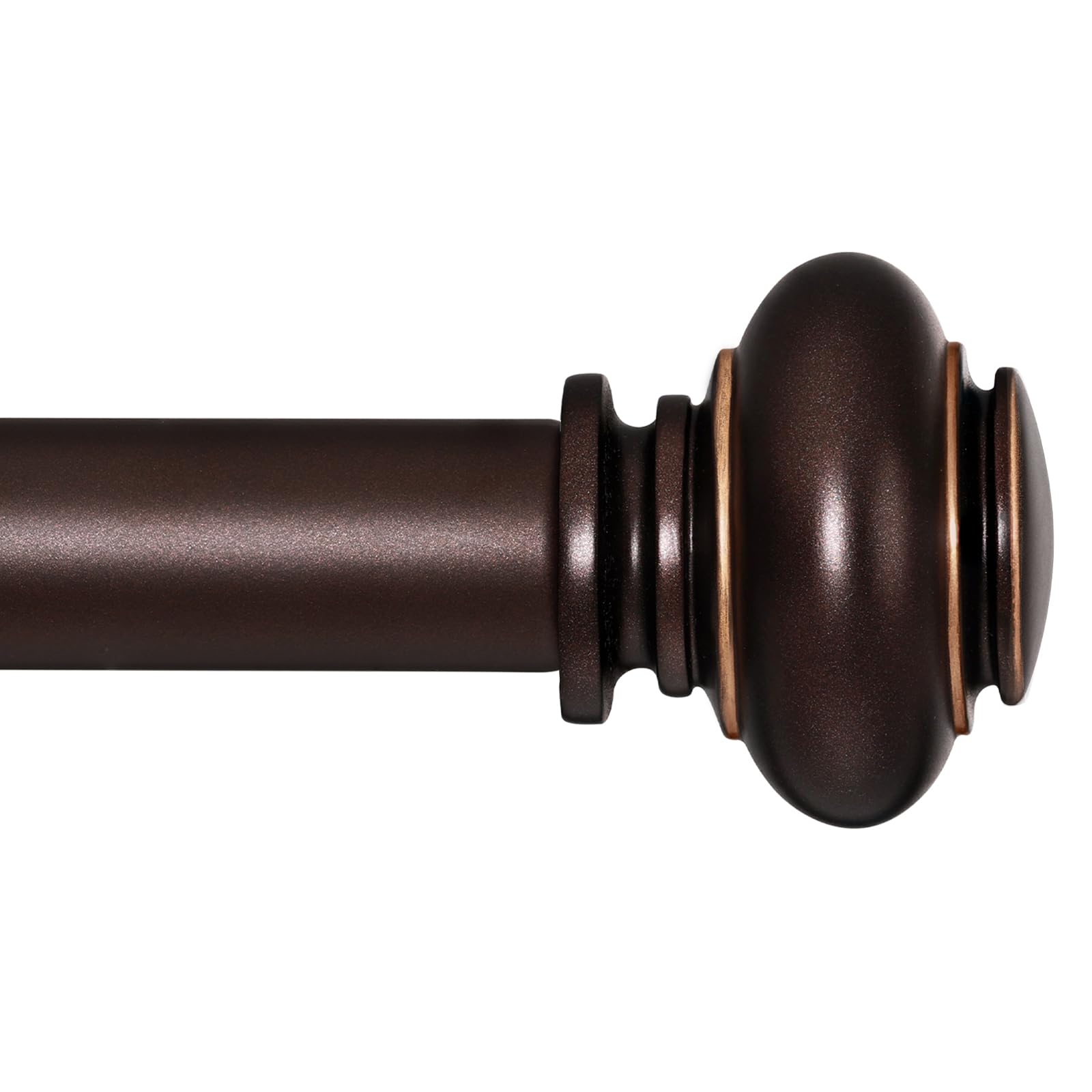 SIMEWIN bronze curtain rod set front view showing complete kit and neat finish