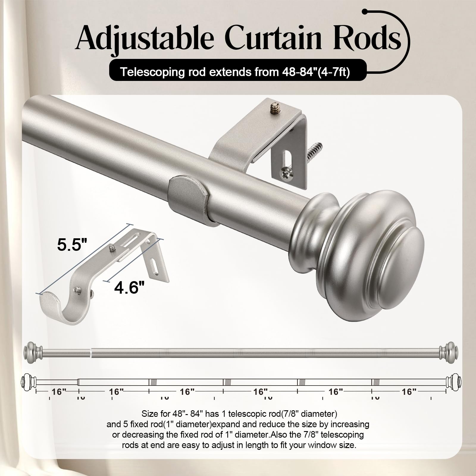 SIMEWIN rod cross-section illustrating thicker tube for greater durability and stability
