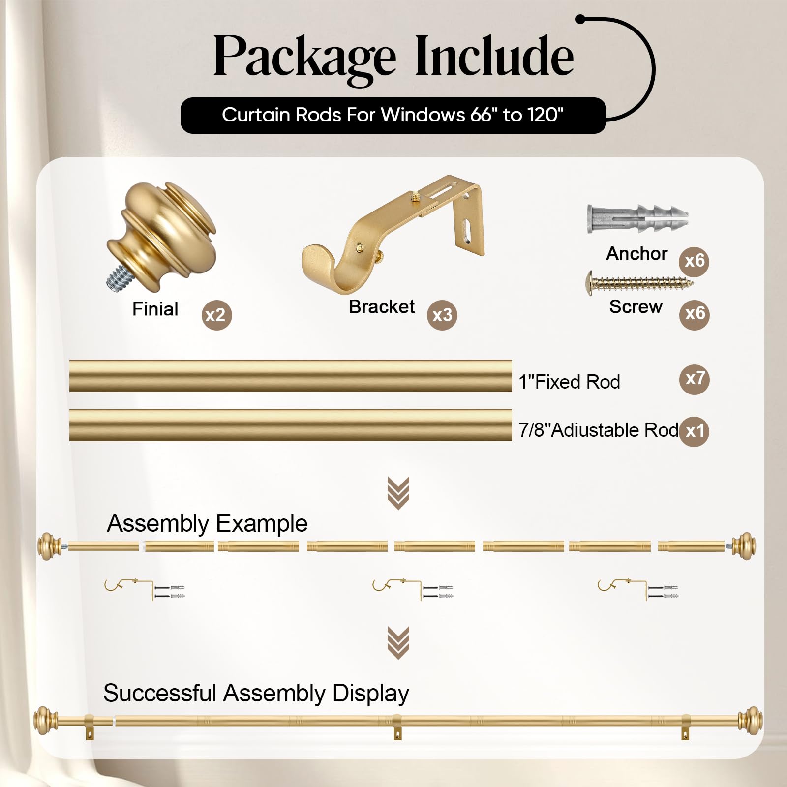 SIMEWIN adjustable telescoping rod extended demonstrating flexible sizing benefit