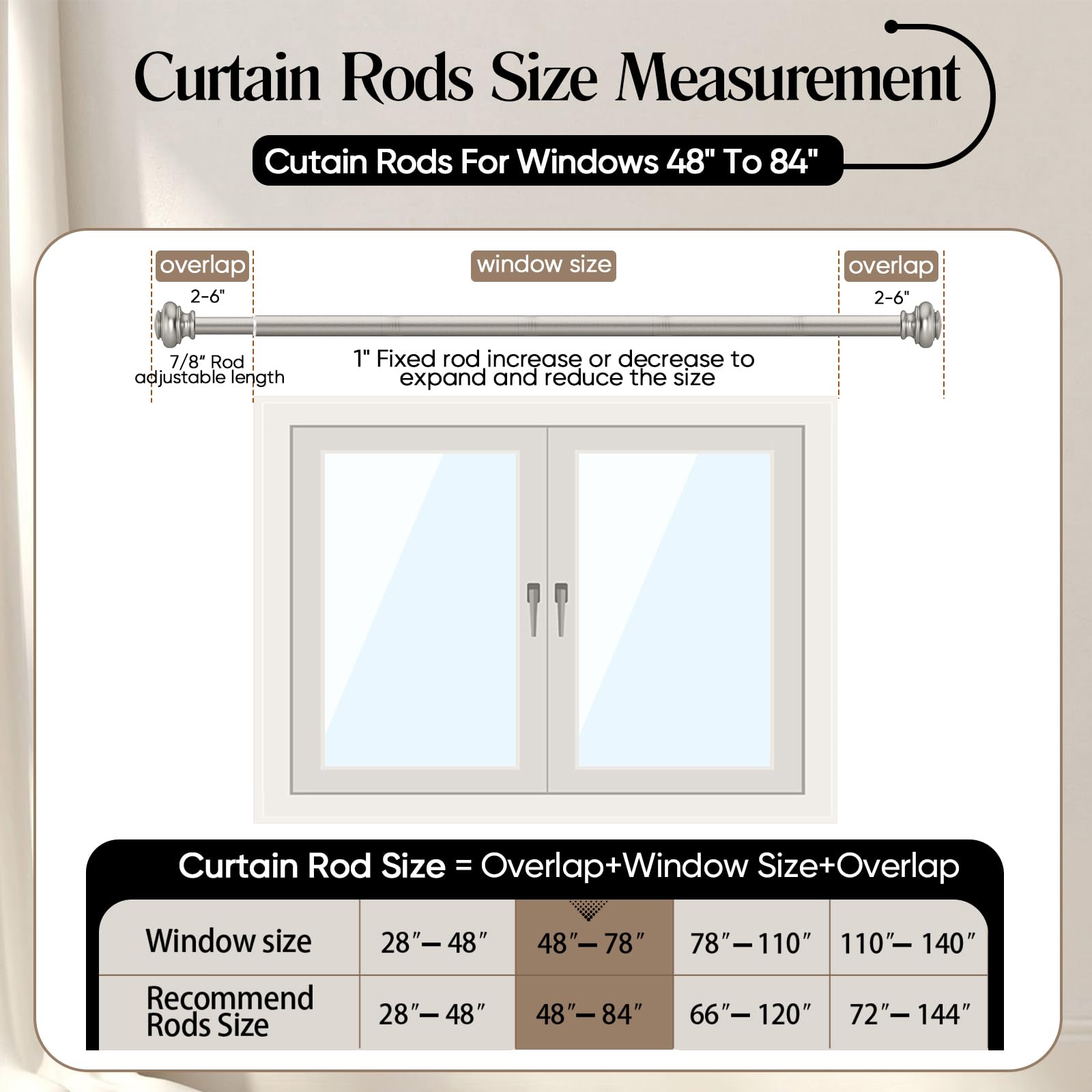 SIMEWIN telescoping adjustable section extended to show customizable length fit