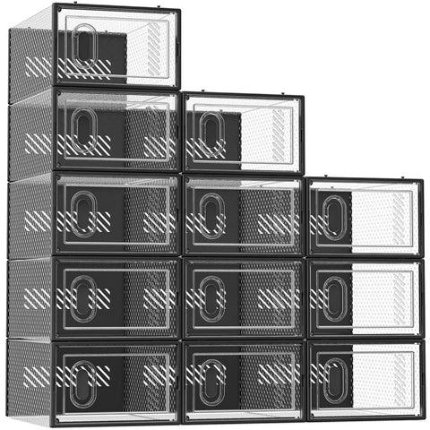SIMPDIY front view clear shoe box shows visibility and neat organization