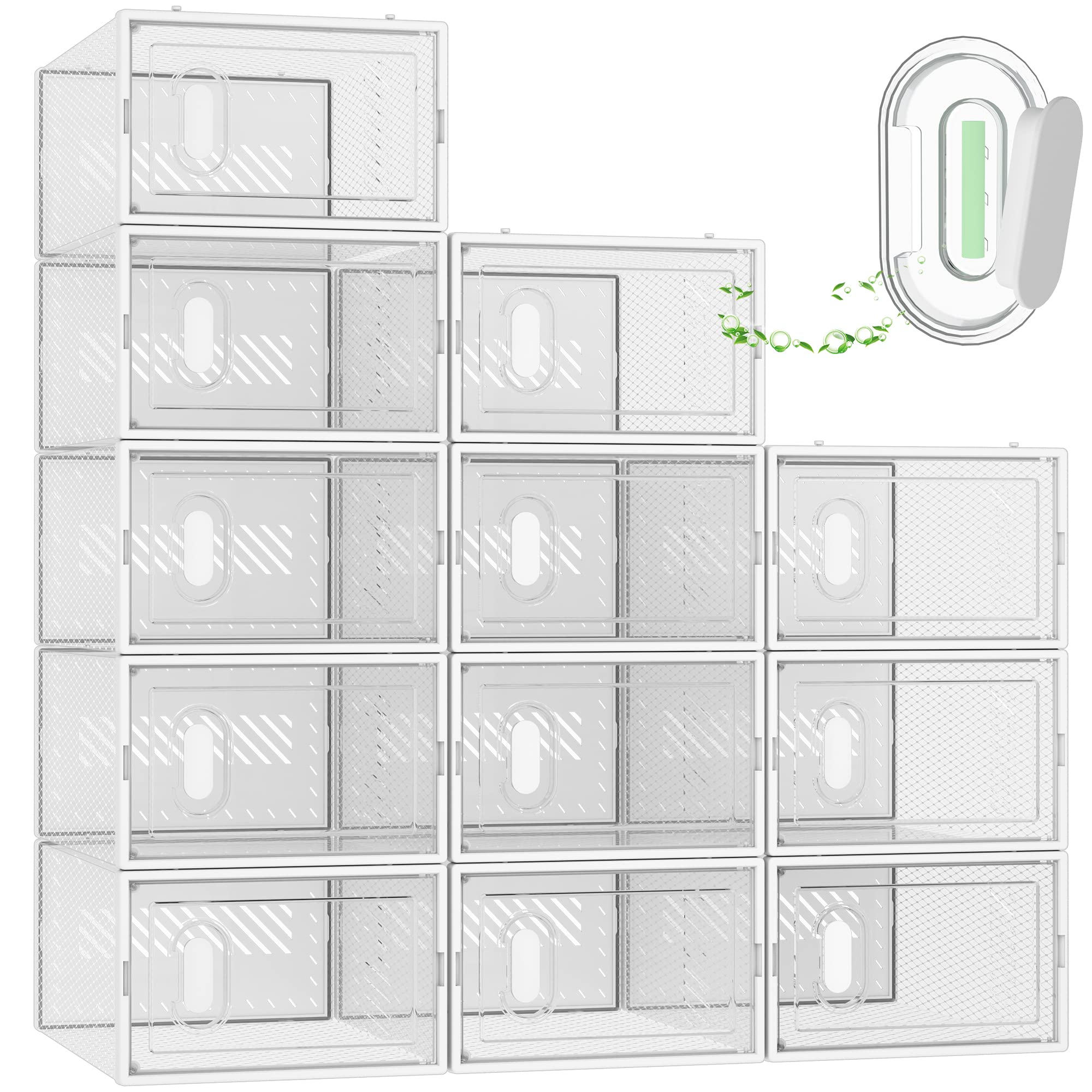 SIMPDIY sneakers inside clear box protecting shoes from dust
