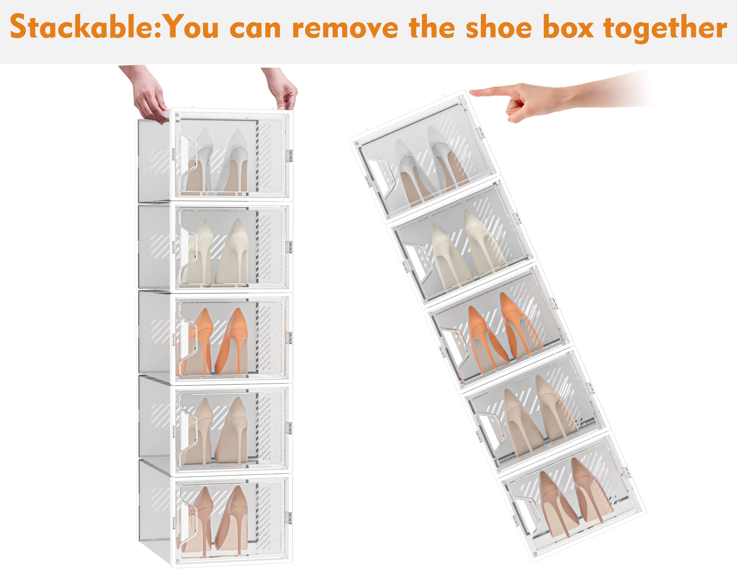 SIMPDIY stacked tower in closet saving floor space and organizing multiple pairs